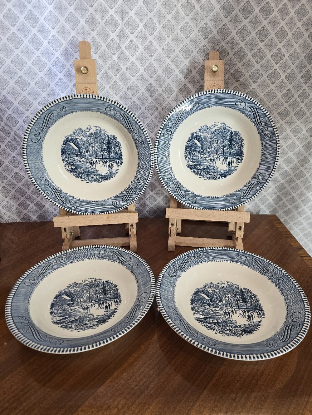 Four Currier & Ives By Royal Dining | Vintage Currier & Ives "Early Winter"Bowls